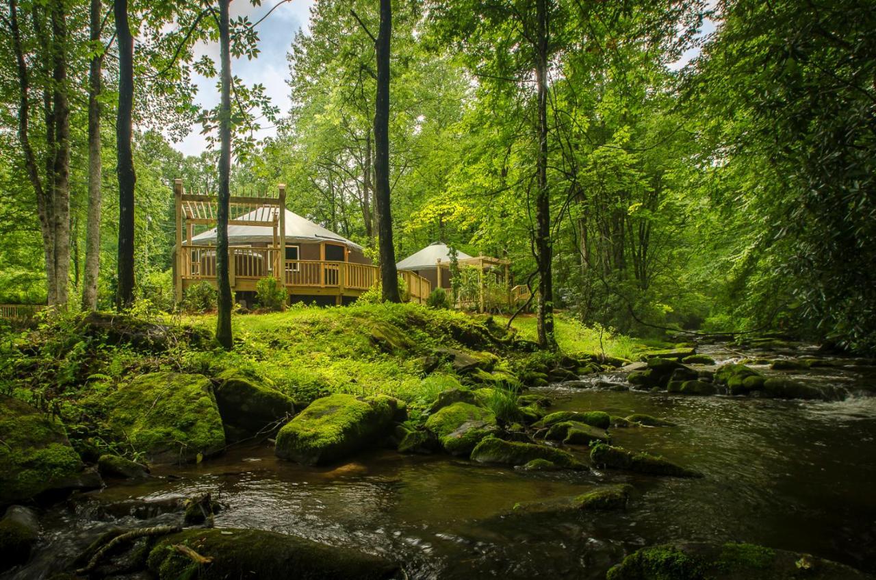 Spring Ridge Luxury Yurt - Creekside Glamping With Private Hot Tub Topton Exterior foto